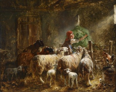Feeding the Sheep by Friedrich Otto Gebler